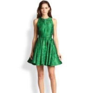 Alice + Olivia Green Brocade Dress